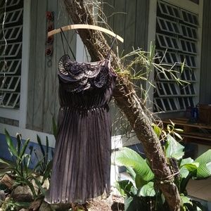 Black and gold metallic dress